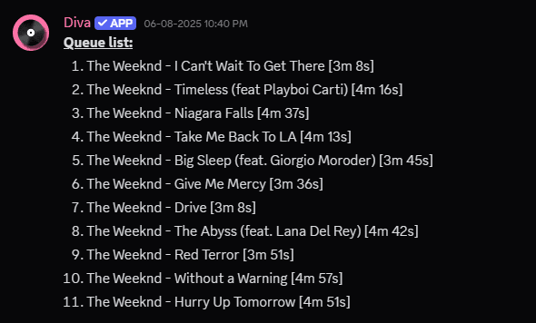 Queue list