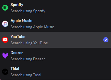 Platform selection dropdown